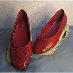 Karen Scott 634 Red Leather Laylard Womens Flats Size 8